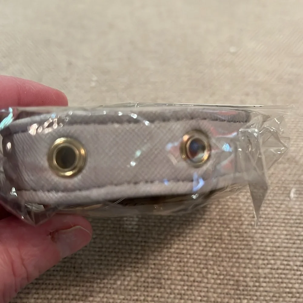 Grey Saffiano Dog Collar/NWT
